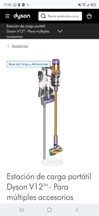 Estación de carga Dyson V12 para accesorios