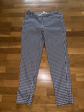 Pantalones de cuadros azul y blanco