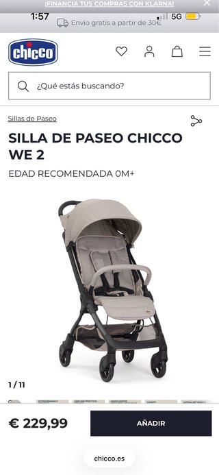 Silla de paseo Chicco ligera plegable