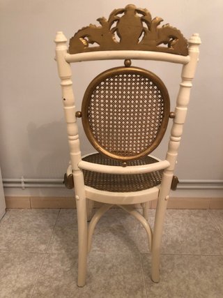Silla de madera blanca REJILLA