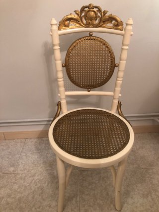 Silla de madera blanca REJILLA