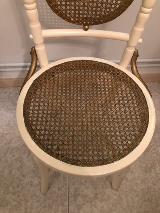 Silla de madera blanca REJILLA