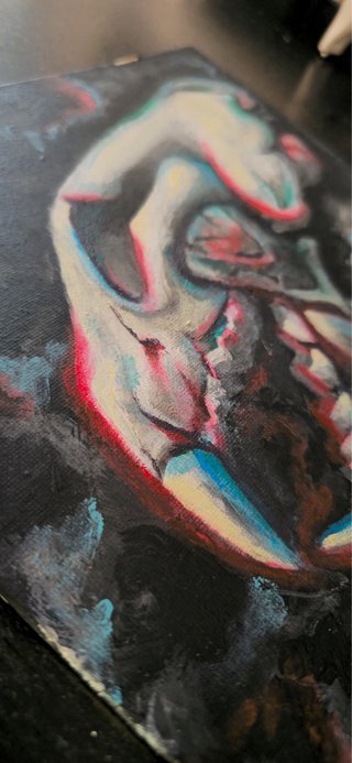 Cuadro Pintado a Mano Calavera Wolverine