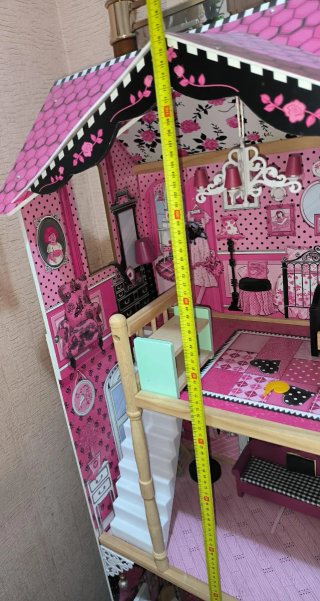 Casa de muñecas madera, tamaño grande 117x82x32 cm