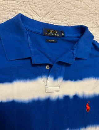 Polo Ralph Lauren Rayas Azul Blanco Talla L