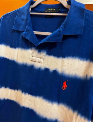 Polo Ralph Lauren Rayas Azul Blanco Talla L