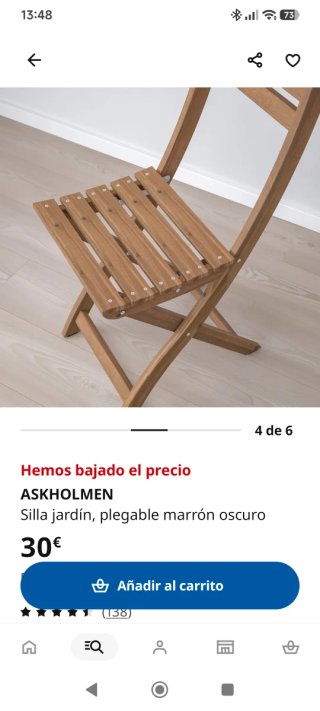 Silla plegable Askholmen Ikea