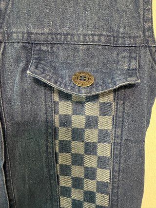 Vestito lungo in jeans con fantasia a scacchi