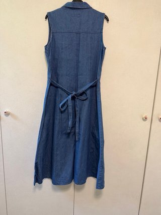 Vestito lungo in jeans con fantasia a scacchi