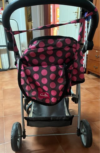 Sillita gemelar de juguete rosa lunares