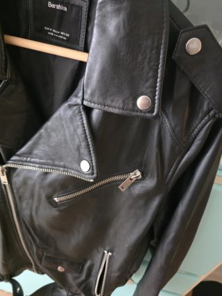 Chaqueta Biker Piel Negra Bershka Hombre