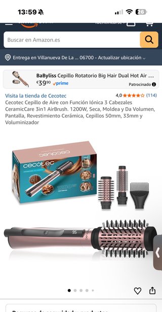 Cepillo Cecotec Rotatorio Gold/Pink