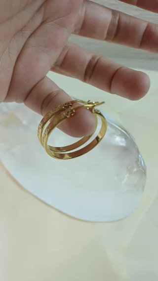 Pendientes Aro Chapado Oro Diseño Griego