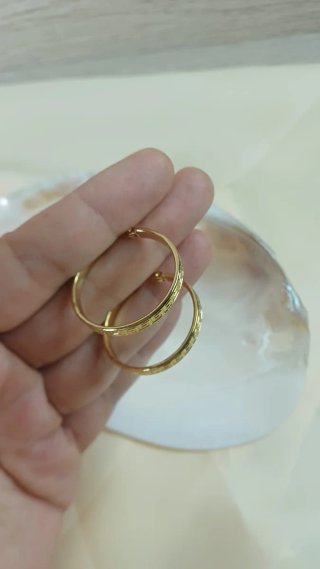 Pendientes Aro Chapado Oro Diseño Griego