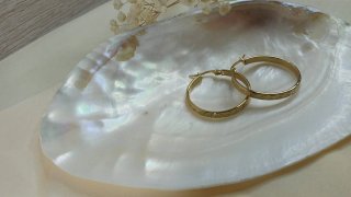 Pendientes Aro Chapado Oro Diseño Griego