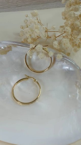 Pendientes Aro Chapado Oro Diseño Griego
