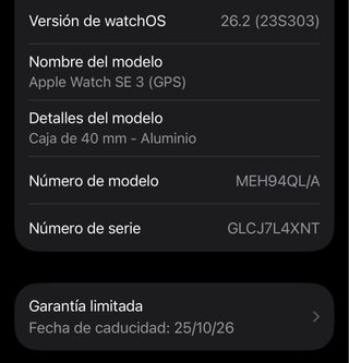 GARANTÍA Apple Watch SE3