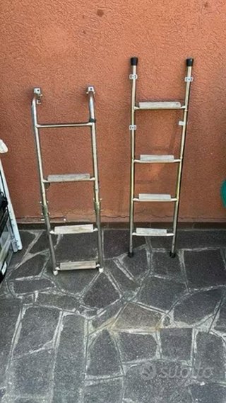 Scaletta per barca in acciaio inox e legno