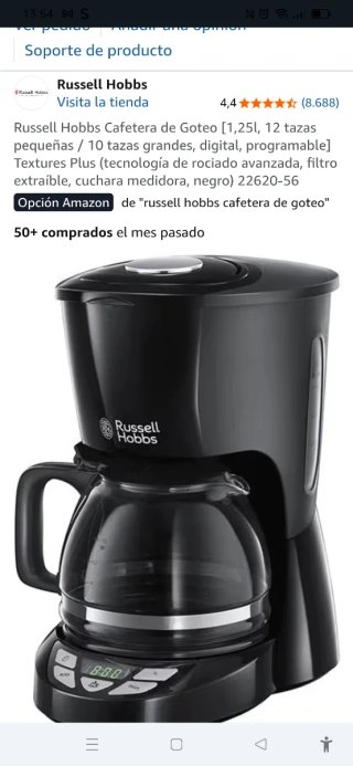 Cafetera Russell Hobbs Negra