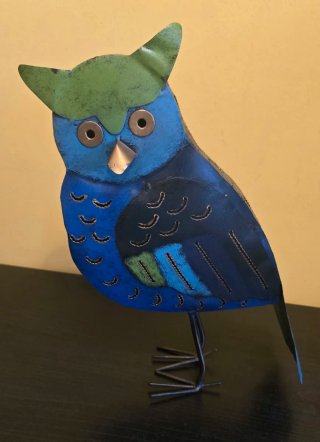 Búho Decorativo Metal caja 32x18 cm