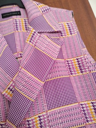 Chaleco estampado cuadros morado
