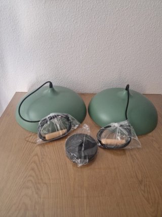 Lámpara de techo 35cm verde y blanca