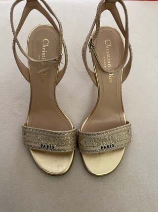 Sandalias Christian Dior Paris Doradas