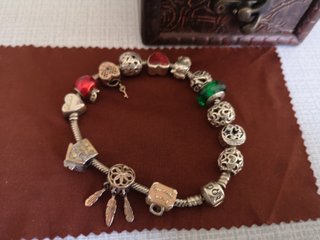 Pulsera Pandora Original Plata y Verde
