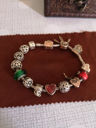 Pulsera Pandora Original Plata y Verde