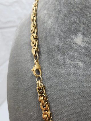 Colgante Cristo Cadena Bizantina Chapado Oro