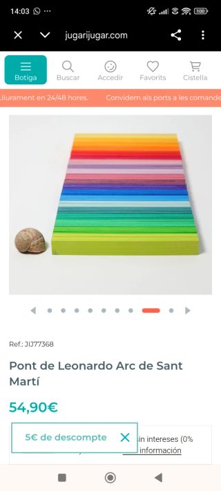 Juego de madera educativo colores de Grimm's.