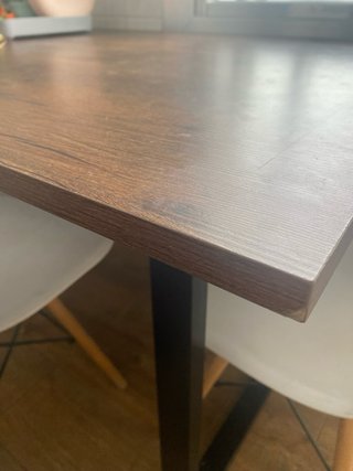 Mesa madera y patas hierro