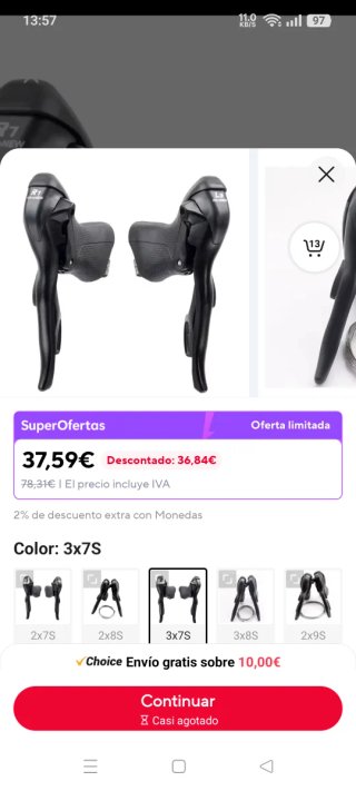 Manetas cambio/freno carretera 3x7v