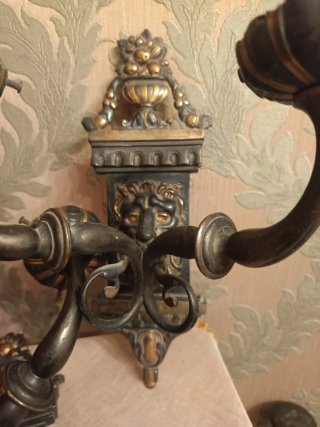 Antigua pareja candelabros siglo XIX