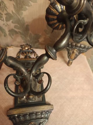 Antigua pareja candelabros siglo XIX