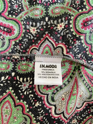 Kimono largo de seda estampado de mujer