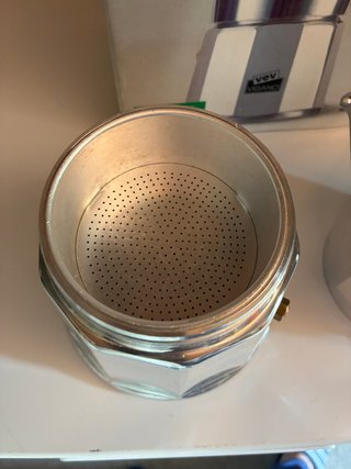 Cafetera Italiana Metal Dorada/Plateada
