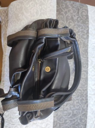 Bolso Adolfo Dominguez Negro/Marrón Piel