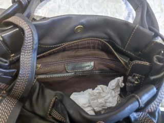 Bolso Adolfo Dominguez Negro/Marrón Piel