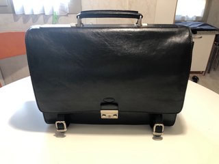 Maletín Cartera Cuero Negro