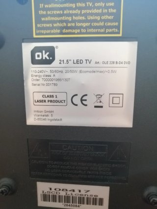 TV LED OK 21,5 Negra
