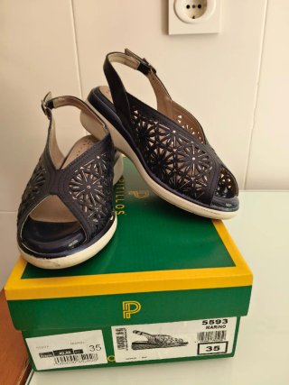 Sandalias Pitillos Talla 35 Negro/Plata