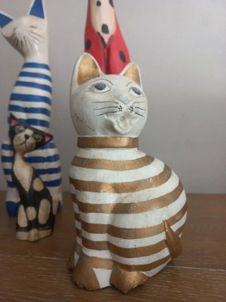 Figuras de Gatos Decoración Madera