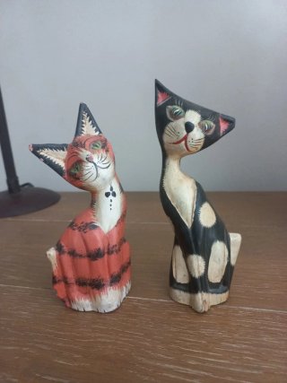 Figuras de Gatos Decoración Madera