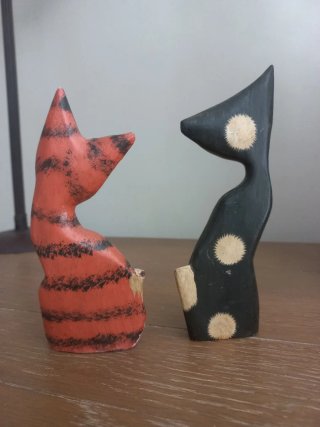 Figuras de Gatos Decoración Madera