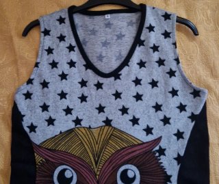 Vestito donna S stampa gufo stelle