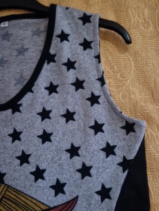 Vestito donna S stampa gufo stelle