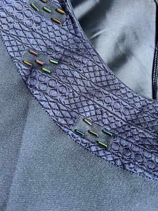 Conjunto chaqueta larga y vestido, traje señora