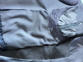 Conjunto chaqueta larga y vestido, traje señora