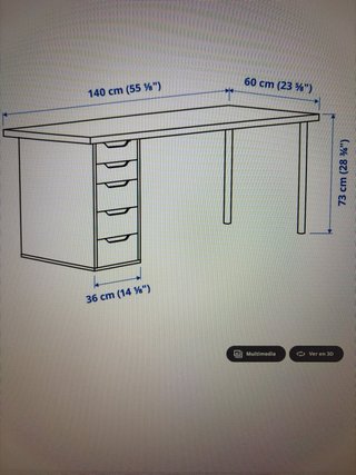 Mesa de escritorio blanca IKEA